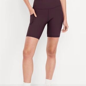 NWT Old Navy Women's Dark Burgundy Bike Shorts Sz M new powersoft